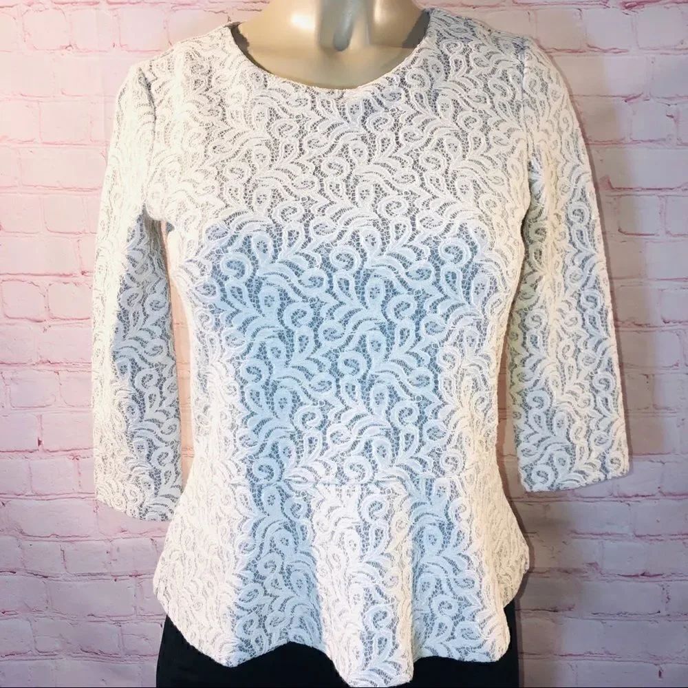 J.Crew lace peplum top